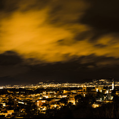 Fototapeta premium Panorama of Rome , landscape visible from the Pincio in the night