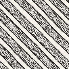Obraz premium Decorative seamless pattern with doodle lines. Hand painted grungy wavy stripes background. Trendy endless freehand texture