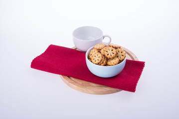 cookies or Tea and cookies on background.