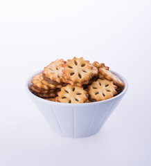 cookie biscuits with filling on background
