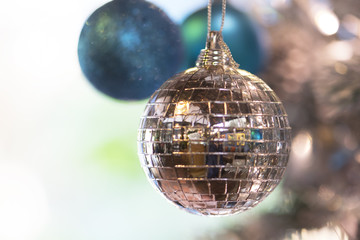 Decoration Christmas tree and bokeh ligh.