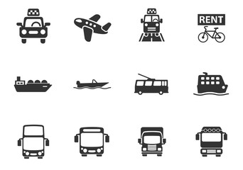 transport icon set