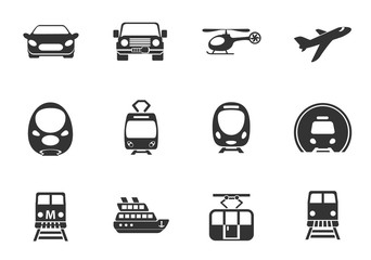 transport icon set