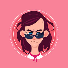 Profile Icon Female Emotion Avatar, Woman Cartoon Portrait Sad Face Flat Vector Illustration