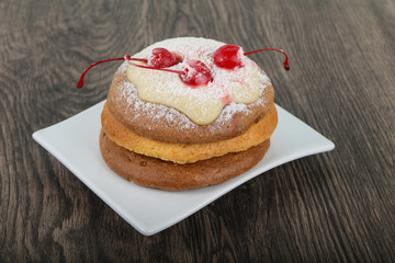 Pancake with cherry