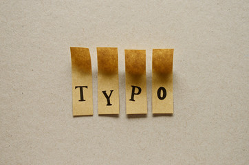 typo - word in sticky letters