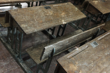 Old classroom interior