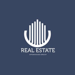 Real Estate logo design template. Corporate branding identity.