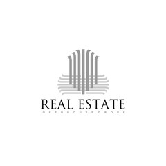 Real Estate logo design template. Corporate branding identity.
