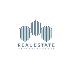 Real Estate logo design template. Corporate branding identity.