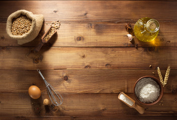 bakery products on wood