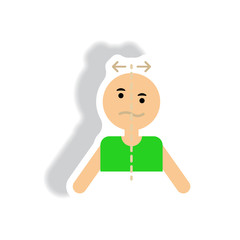 stylish icon in paper sticker style attack stroke face