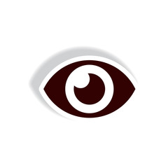 stylish icon in paper sticker style human eye