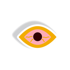 stylish icon in paper sticker style eye problems