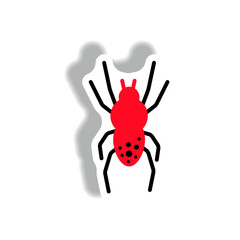 stylish icon in paper sticker style spider insect