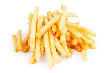 potato fry on white isolated background