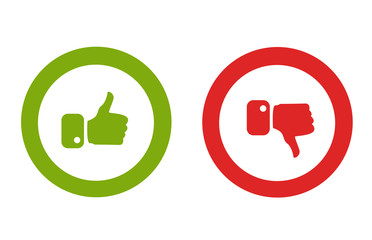 Obraz premium Modern Thumbs Up and Thumbs Down Icons