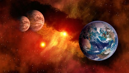 Obraz na płótnie Canvas Outer space planet Earth Mars sun astrology milky way solar system galaxy universe. Elements of this image furnished by NASA.
