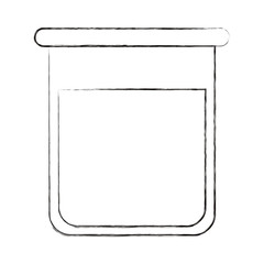 sketch blurred silhouette image glass bottle for laboratory with liquid solution vector illustration