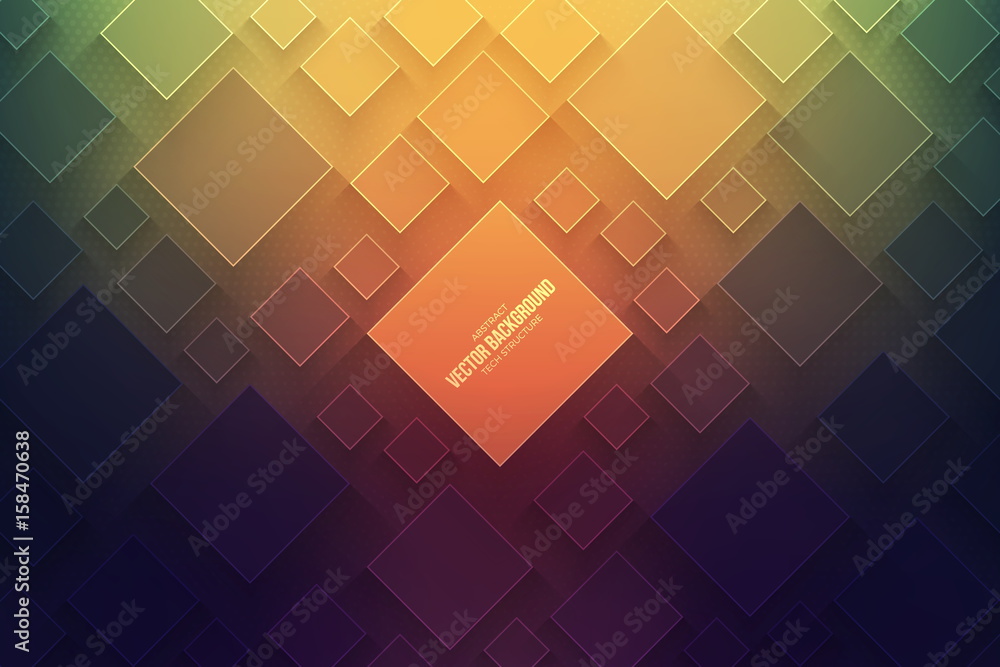 Poster abstract vector technology background. technological 3d geometrical structure