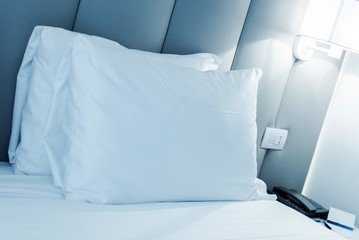 Fototapeta na wymiar Hotel Bed Pillow