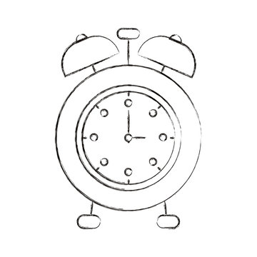 sketch blurred silhouette image alarm clock vector illustration