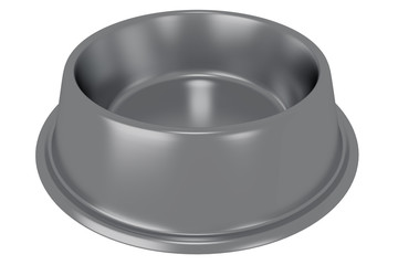 3D rendering of a silver dog bowl