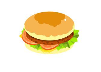 ハンバーガー　Classic Burger on white background