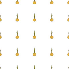 Onion hand drawn on white background. Hand drawn seamless ornate