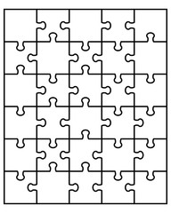 Vector illustration of white puzzle, separate parts