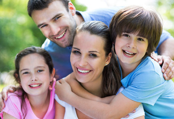 Happy family outdoors
