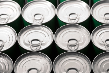 Cans close up