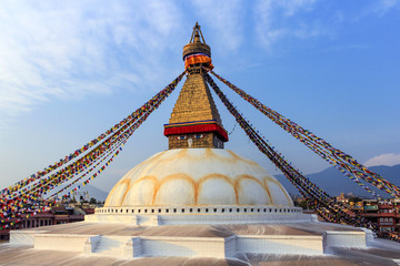 Tibetan flags in Boudhanath Stupa