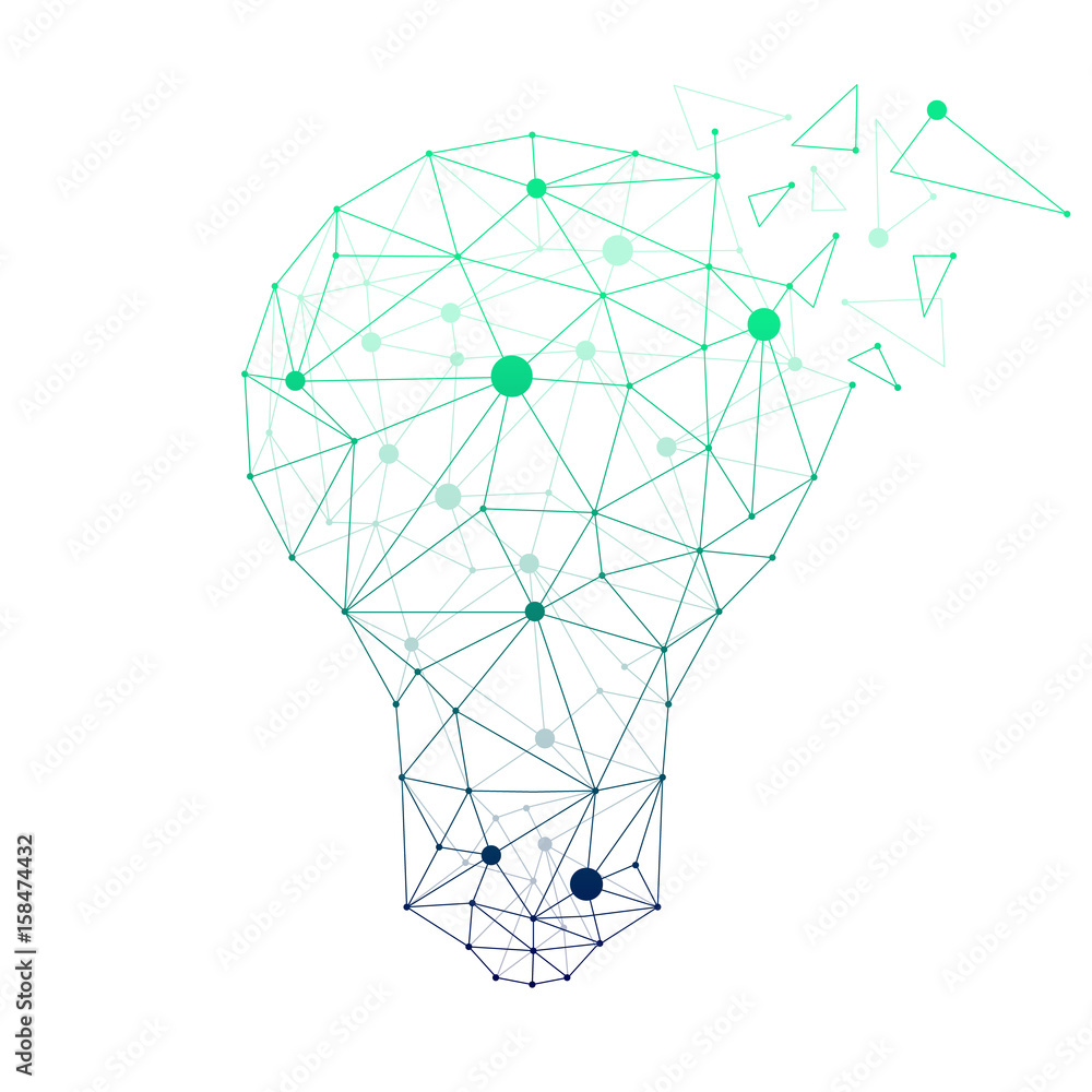 Poster modern business idea vector illustration made from network polygons isolated on light background.