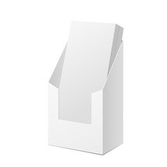 White Cardboard holder for brochures and flyers.