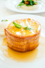 French toast bread with butter on top and ice cream