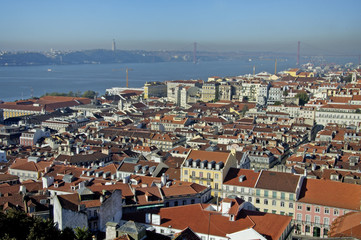 A down angle of the city Lisboa in Portugal.