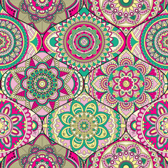 Patchwork pattern. Vintage decorative elements. Hand drawn background. Islam, Arabic, Indian, ottoman motifs. Perfect for printing on fabric or paper.