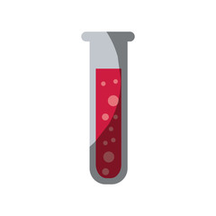 realistic colorful shading image of glass test tube with solution vector illustration