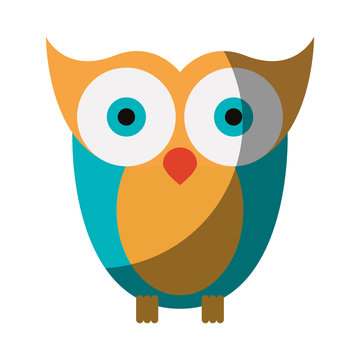 realistic colorful shading image of owl bird vector illustration