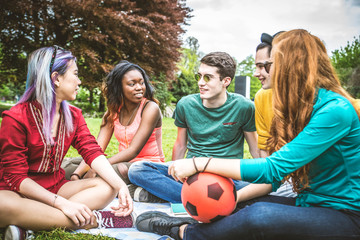 Group of young people in a park