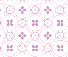 A seamless pattern of a light flower ornament with pink colors