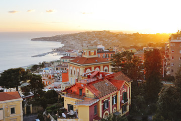 Naples panoramic view of Posillipo hill, Italy
