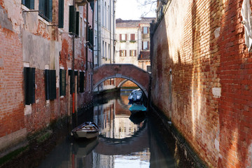Fototapeta na wymiar Venice, Italy - scenic view of venetian canal