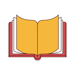 silhouette color sections of front view open book vector illustration