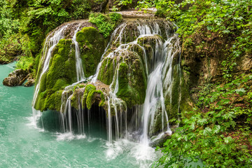 Bigar waterfall in Romania - one of the most beautiful waterfalls in the country. Discover Romania concept.