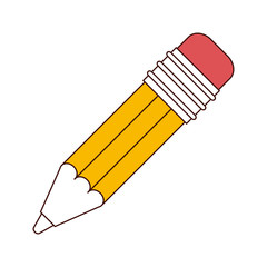 silhouette color sections of pencil with eraser vector illustration