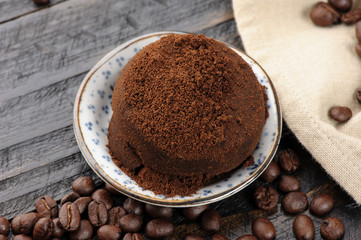 closeup coffee ground