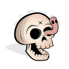 Obraz premium skull and worm vector clipart