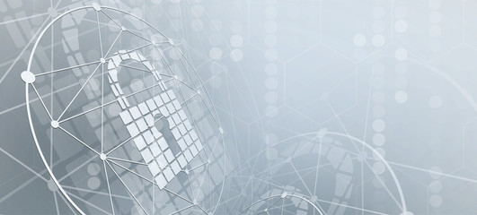 Cyber security and information or network protection. Future technology web services for business and internet project